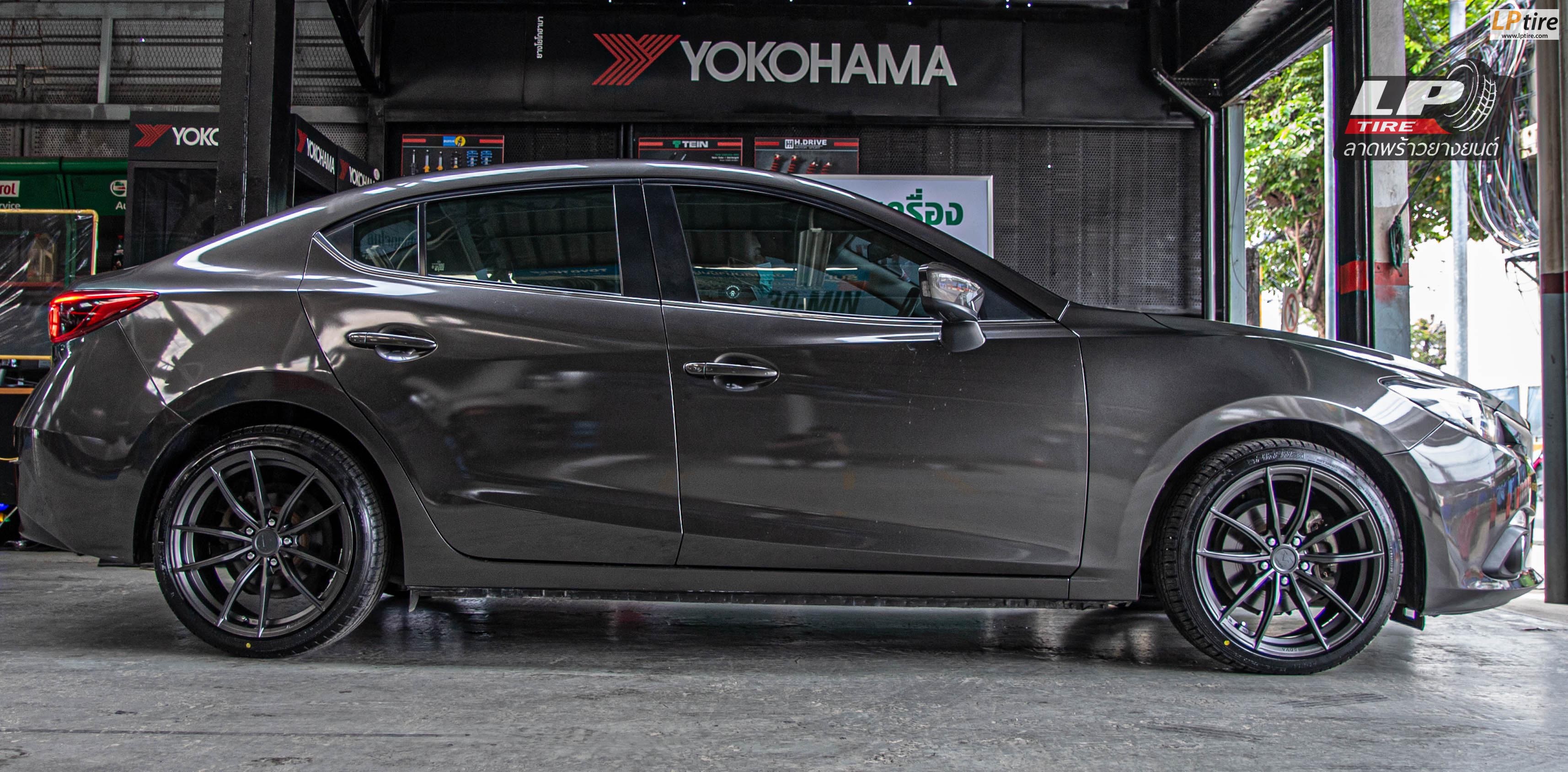 รถ - MAZDA 3 BM ล้อแม็ก - #VAGE #VF07 DARK GM FLAT สเปค - 18x8.5 ET35 5x112-5x114.3 ยาง - FIRENZA ST-01A เบอร์- 225/40-18