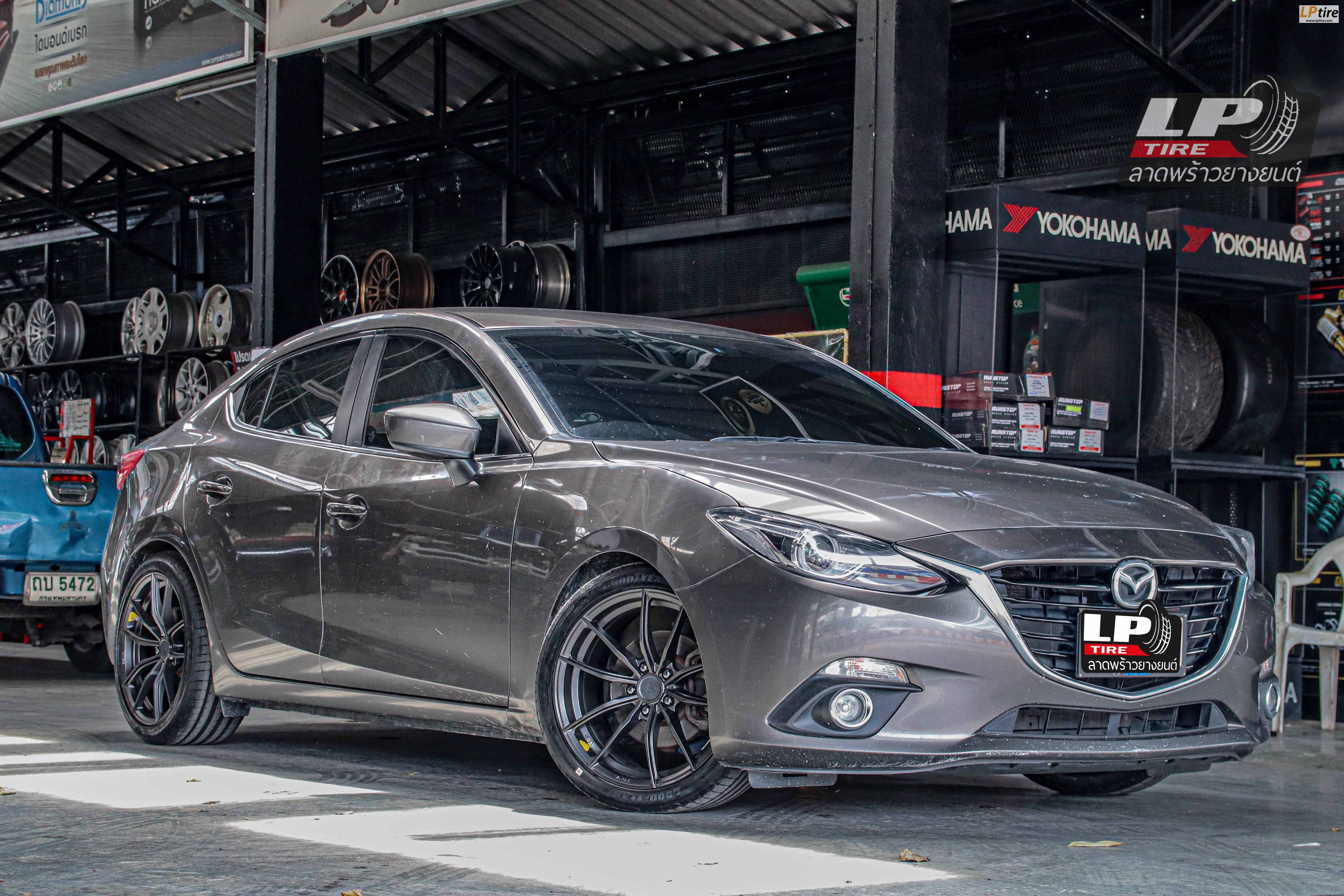 รถ - MAZDA 3 ล้อแม็ก - VAGE VF07 (TMF-111) DABK GM FLAT ขอบ - 18x8.5 ET35 5x112-5x114.3 ยาง - Goodyear เบอร์ - 235/40-18