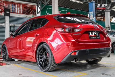 รถ - MAZDA 3 BN ล้อแม็ก - BREYTON SPIRIT ดำด้าน สเปค - 18x8 ET38 5x112-5x114.3 รัดยาง - ALLIANCE AL30 030Ex เบอร์ - 225/40-18