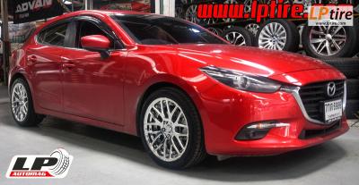 Mazda3 + แม็ก F20 M136 18 นิ้ว 18นิ้ว สีโครเมี่ยม + ยางรถยนต์ HANKOOK K120 225/45-18