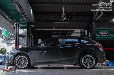 รถ - MAZDA 3 ล้อแม็ก - VLF FLOW FORM VLFP05 (BBS LM) FlowForming Hyper Black ขอบเงา สเปค - 18x8.5 ET38 5x114.3 ยาง -Goodyear เบอร์ - 235/40-18