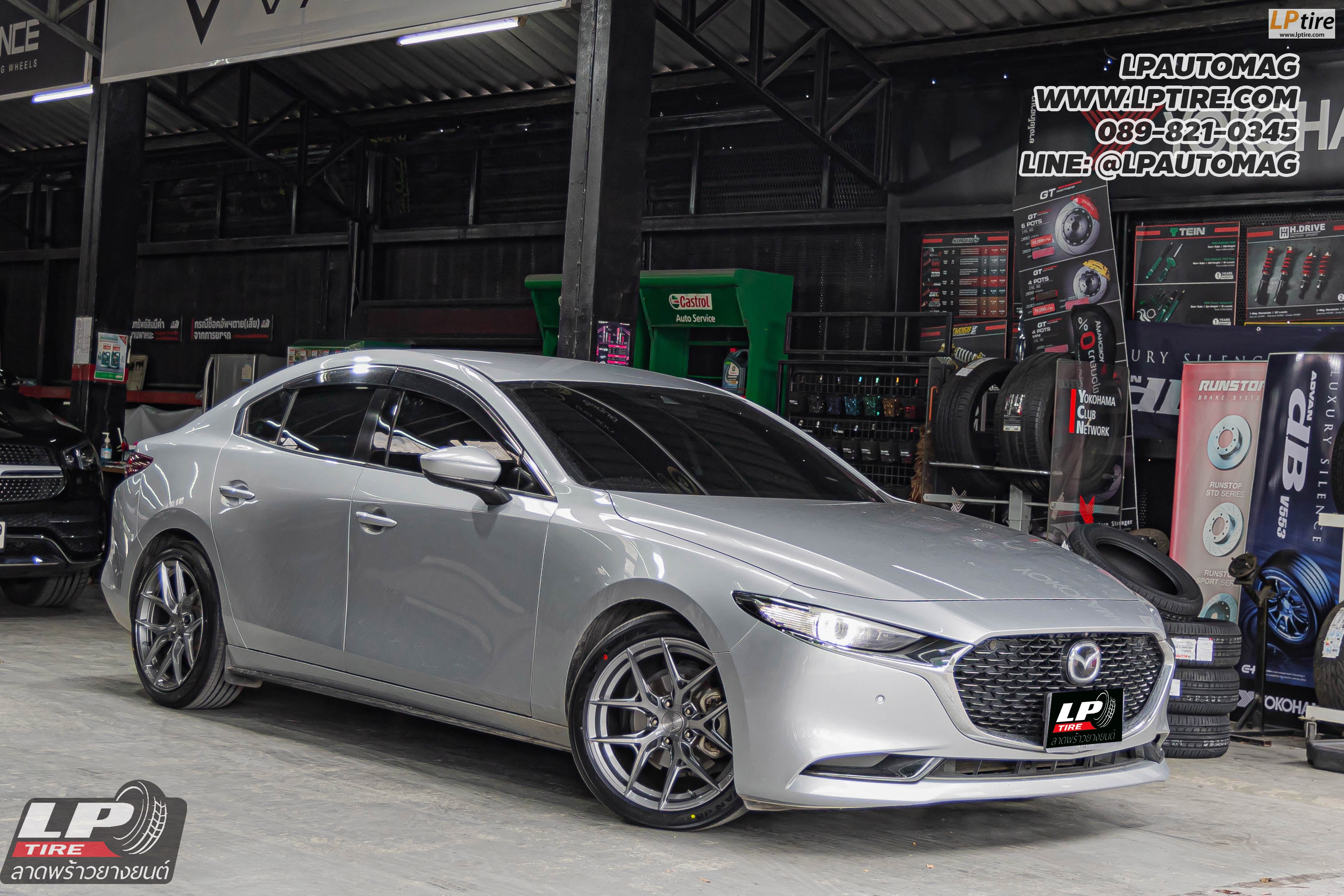 รถ - MAZDA 3 ล้อแม็ก - VAGE VF04 FlowForming สเปค - 18x8.5 ET35 5x112-5x114.3 ยาง - YOKOHAMA V553 เบอร์ - 215/45-18