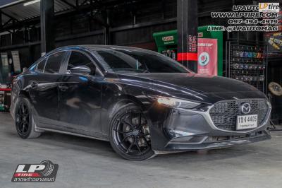 รถ - Mazda 3 ล้อแม็ก - VLF P02 Flowforming สเปค - 18x8 ET35 5x114.3 ดำด้าน ยาง - ใช้ยางเดิม