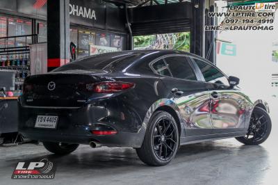 รถ - Mazda 3 ล้อแม็ก - VLF P02 Flowforming สเปค - 18x8 ET35 5x114.3 ดำด้าน ยาง - ใช้ยางเดิม