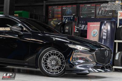 รถ - MAZDA 3 ล้อแม็ก - VAGE VF033E FlowForming V-DARK สเปค - 18x8.5 ET35 5x112-5x114.3 รัดยาง -YOKOHAMA ADVAN dB V553 เบอร์- 215/45R18