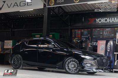 รถ - MAZDA 3 ล้อแม็ก - VAGE VF033E FlowForming V-DARK สเปค - 18x8.5 ET35 5x112-5x114.3 รัดยาง -YOKOHAMA ADVAN dB V553 เบอร์- 215/45R18