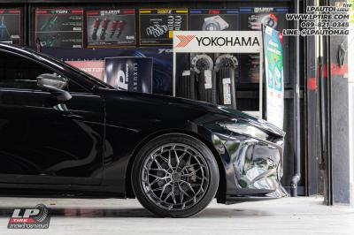 รถ - MAZDA 3 ล้อแม็ก - VAGE VF033E FlowForming V-DARK สเปค - 18x8.5 ET35 5x112-5x114.3 รัดยาง -YOKOHAMA ADVAN dB V553 เบอร์- 215/45R18