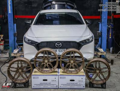 รถ - MAZDA 3 ล้อแม็ก- W2 Wheels WFF-W FlowForming Satin Bronze สเปค - 18x8.5 ET35 5x112-5x114.3