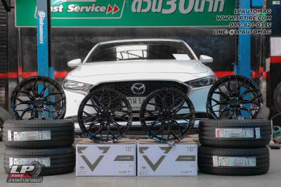 รถ - MAZDA 3 ล้อแม็ก - VAGE VF032 V-BLACK สเปค - 18x8.5 ET35 5x114.3-5x112 ยาง - MICHELIN PRIMACY4 เบอร์ - 225/45-18