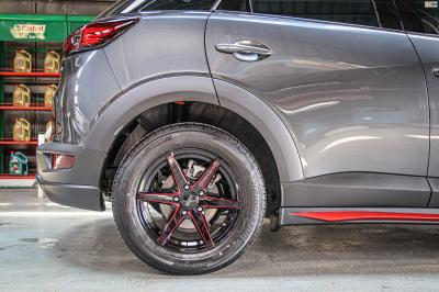 รถ -MAZDA CX3 ป้ายแดง ล้อแม็ก - SSW S379 ดำขลิปแดง สเปค - 16x7 ET35 5x114.3 รัดยาง - ยางเดิม