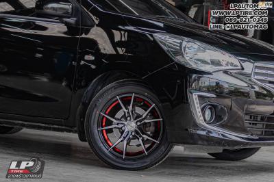 รถ - MITSUBIISHI ATTRAGE ล้อแม็ก - INFERNO 7114 (คัทแดง) สเปค -15x7 ET38 4x100 ยาง - ALLIANCE AL30 030Ex เบอร์ -195/55-15