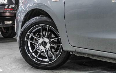 รถ -MITSUBISHI ATTRAGEล้อแม็ก - INFERNO 0845 ดำหน้าเงา สเปค - 15x7 ET33 4x100 รัดยาง - DEESTONE R702 เบอร์ - 195/55-15