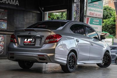 รถ - MITSUBISHI ATTRAGE ล้อแม็ก - Emotion-R MUGEN ดำด้าน ขอบ - 15x7 ET35 4x100 ยาง - YOKOHAMA A-DRIVE AA01 เบอร์ - 195/50-15