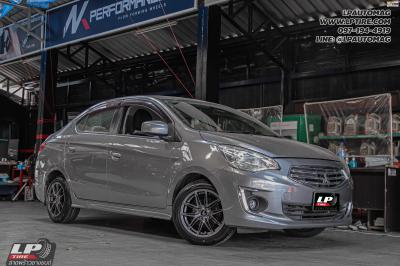 รถ - MITSUBISHI ATTRAGE ล้อแม็ก - LENSO Jager Nova เทาด้าน สเปค - 15x7 ET35 4x100 ยาง - Dunlop SP Touring R1 เบอร์ -185/55-15