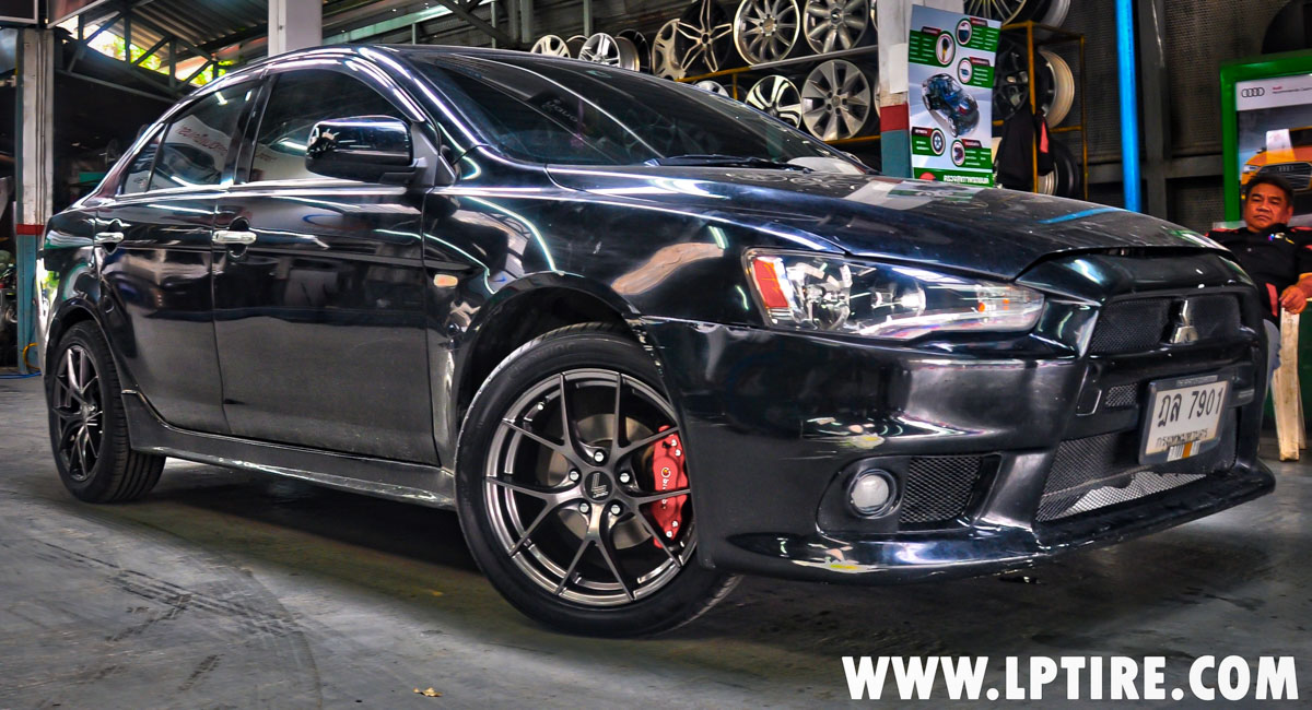 Mitsubishi Lancer EX + ล้อแม็ก Lenso JAC Jager DYNA ขอบ17 สีHyper Dark + ยางรถยนต์ KUMHO KH27 215/50-17