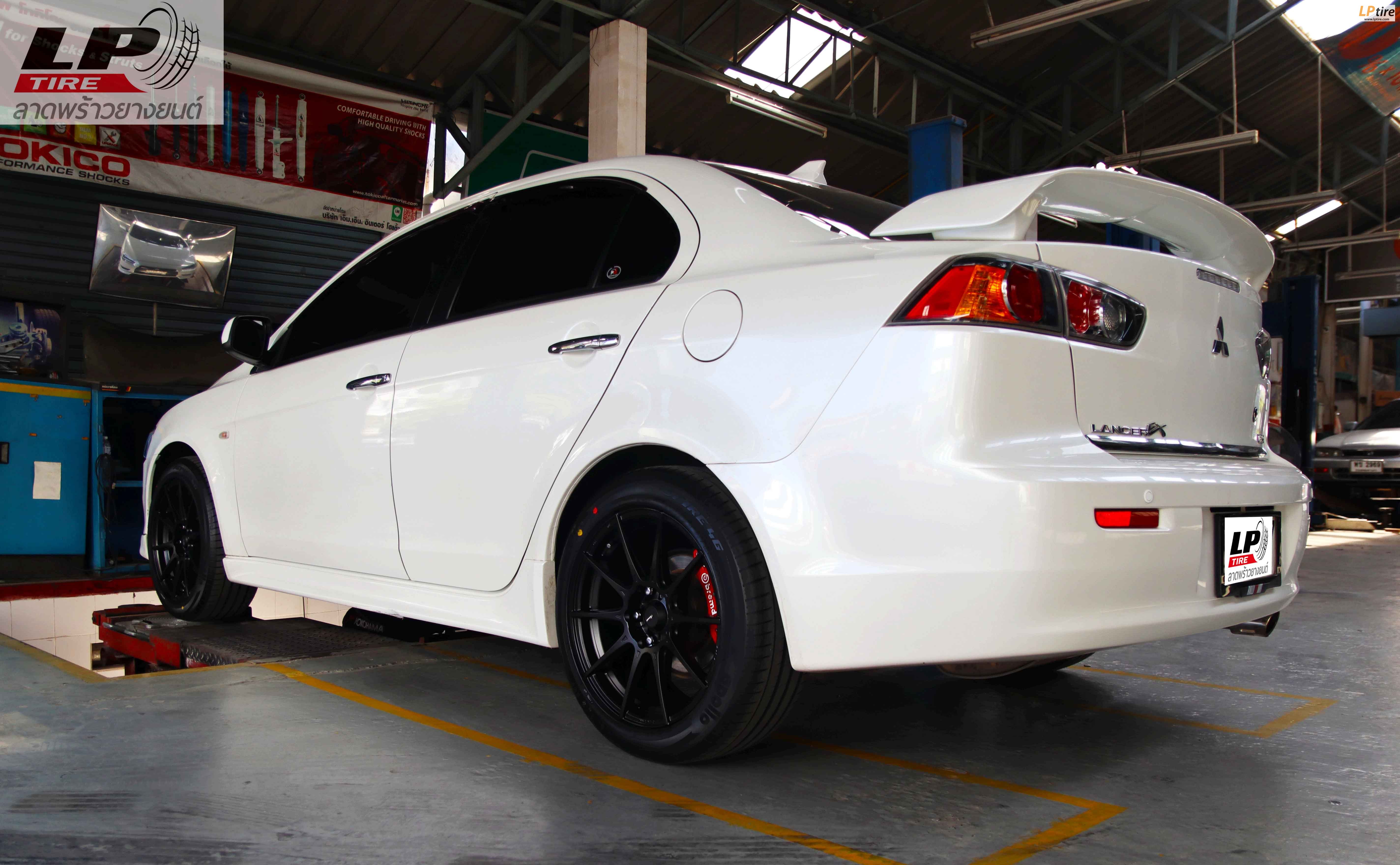 #MITSUBISHI#Lancer จัดล้อแม็ก ADVANTI #N719D 17x8 ET35 5x114.3 #ดำด้าน ใส่ยางเดิมยังสวยงามลงตัวแบบหล่อเลย