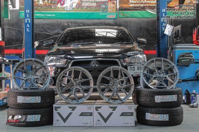 รถ -MITSUBISHI LANCER ล้อแม็ก - VAGE VF04 SILVER TITANIUM/BRUSH สเปค - 18x8.5 ET35 5x112-5x114.3 ยาง - ALLIANCE AL30 030Ex เบอร์ - 225/40-18