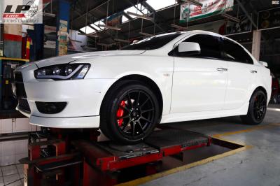 #MITSUBISHI#Lancer จัดล้อแม็ก ADVANTI #N719D 17x8 ET35 5x114.3 #ดำด้าน ใส่ยางเดิมยังสวยงามลงตัวแบบหล่อเลย