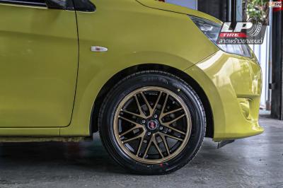 รถ - MITSUBIISHI MIRAGE ล้อแม็ก - MGW N206 ดำหน้าชา สเปค - 15x6.5 ET38 4x100
ยาง - ALLIANCE AL30 030Ex เบอร์ -185/55-15