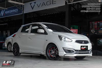 รถ - MITSUBIISHI MIRAGE ล้อแม็ก - INFERNO 7114 ดำหน้าเงาอันเดอร์คัตแดง สเปค - 14x5.5 ET35 4x100 ยาง -ALLIANCE AL30 030Ex เบอร์ - 175/65-14