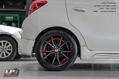 รถ - MITSUBIISHI MIRAGE ล้อแม็ก - INFERNO 7114 ดำหน้าเงาอันเดอร์คัตแดง สเปค - 14x5.5 ET35 4x100 ยาง -ALLIANCE AL30 030Ex เบอร์ - 175/65-14