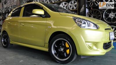 Mitsubishi Mirage + ล้อแม็ก 5ZIGEN FN01R-C 15นิ้ว สีดำขอบเงา + ยาง ACHILLES ATR 195/50-15