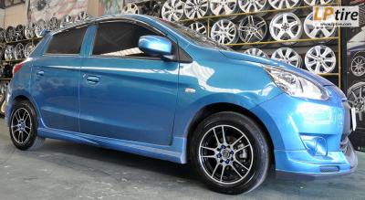 Mitsubishi Mirage + ล้อแม็ก SSW S093 14นิ้ว สีดำหน้าเงา