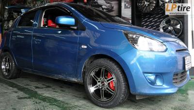 Mitsubishi Mirage + ล้อแม็ก Auto Series BL-108 15นิ้ว สีดำหน้าเงา + ยาง ACHILLES 195/50-15