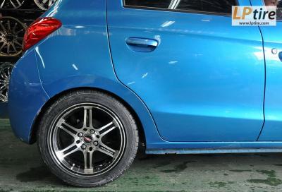 Mitsubishi Mirage + ล้อแม็ก Auto Series BL-108 15นิ้ว สีดำหน้าเงา + ยาง ACHILLES 195/50-15