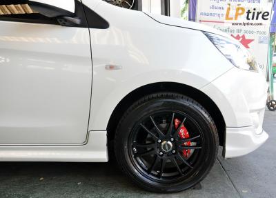 Mitsubishi Mirage + ล้อแม็ก Speed P1505 15นิ้ว สีดำด้าน + ยาง YOKOHAMA BluEarth 195/50R15