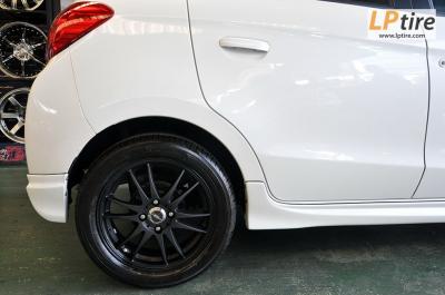 Mitsubishi Mirage + ล้อแม็ก Speed P1505 15นิ้ว สีดำด้าน + ยาง YOKOHAMA BluEarth 195/50R15