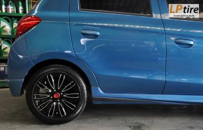 Mitsubishi Mirage + ล้อแม็ก Lenso Samurai Endo (SCE) 15นิ้ว สีดำหน้าเงา + ยาง DUNLOP LM703 195/50R15