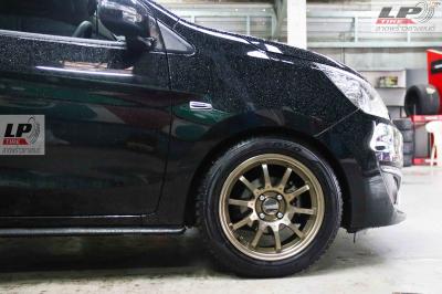 รถ - MITSUBISHI MIRAGE ล้อแม็ก - AUTO G-10 สีทอง สเปค - 15x6.5 4x100 ET40 รัดยาง - TOYO proxes TR2 เบอร์ - 195/55R15(ยางเดิม)