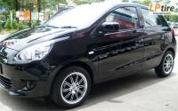 Mitsubishi Mirage + ล้อแม็ก SSW Varianza (S095) 15นิ้ว สีดำหน้าเงา + ยาง YOKOHAMA EARTH-1 195/50-15