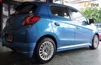 Mitsubishi Mirage + ล้อแม็ก Mic 393 15นิ้ว สีขาวหน้าดำ + ยาง DUNLOP LM703 195/50-15