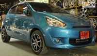 Mitsubishi Mirage + ล้อแม็ก YACHIYODA LW-01 15นิ้ว สีดำหน้าเงาขลิบฟ้า + ยาง FALKEN ZE522 195/50-15