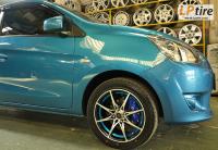 Mitsubishi Mirage + ล้อแม็ก YACHIYODA LW-01 15นิ้ว สีดำหน้าเงาขลิบฟ้า + ยาง FALKEN ZE522 195/50-15