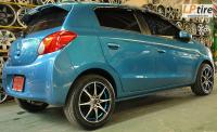 Mitsubishi Mirage + ล้อแม็ก YACHIYODA LW-01 15นิ้ว สีดำหน้าเงาขลิบฟ้า + ยาง FALKEN ZE522 195/50-15