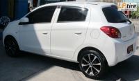 Mitsubishi Mirage + ล้อแม็ก SSW Frost (S021) 15นิ้ว สีดำหน้าเงา + ยาง ACHILLES M.STRADA 195/50-15