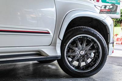 รถ - MITSUBISHI Pajero Sport QF ล้อแม็ก - NAYA PURMA-T (114L) Black โครเมี่ยมขอบเลส สเปค - 20x10 ET25 6x139.7 รัดยาง - YOKOHAMA G057 เบอร์ - 265/50-20