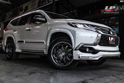 รถ - MITSUBISHI Pajero Sport QF ล้อแม็ก - NAYA PURMA-T (114L) Black โครเมี่ยมขอบเลส สเปค - 20x10 ET25 6x139.7 รัดยาง - YOKOHAMA G057 เบอร์ - 265/50-20