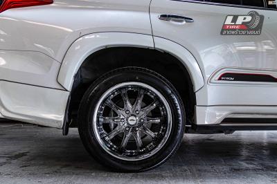 รถ - MITSUBISHI Pajero Sport QF ล้อแม็ก - NAYA PURMA-T (114L) Black โครเมี่ยมขอบเลส สเปค - 20x10 ET25 6x139.7 รัดยาง - YOKOHAMA G057 เบอร์ - 265/50-20