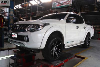 #MITSUBISHI#TRITON จัดแม็กมือสอง V08 20x9.5 ET20 6x139.7 ดำมิลลิ่งเงิน พร้อมยางยนต์ YOKOHAMA PA02 265/50-20 +#โช๊คอัพหน้า#โช๊คอัพหลังKYB MITSUBISHI TRITON