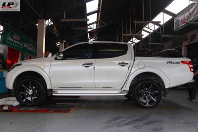 #MITSUBISHI#TRITON จัดแม็กมือสอง V08 20x9.5 ET20 6x139.7 ดำมิลลิ่งเงิน พร้อมยางยนต์ YOKOHAMA PA02 265/50-20 +#โช๊คอัพหน้า#โช๊คอัพหลังKYB MITSUBISHI TRITON