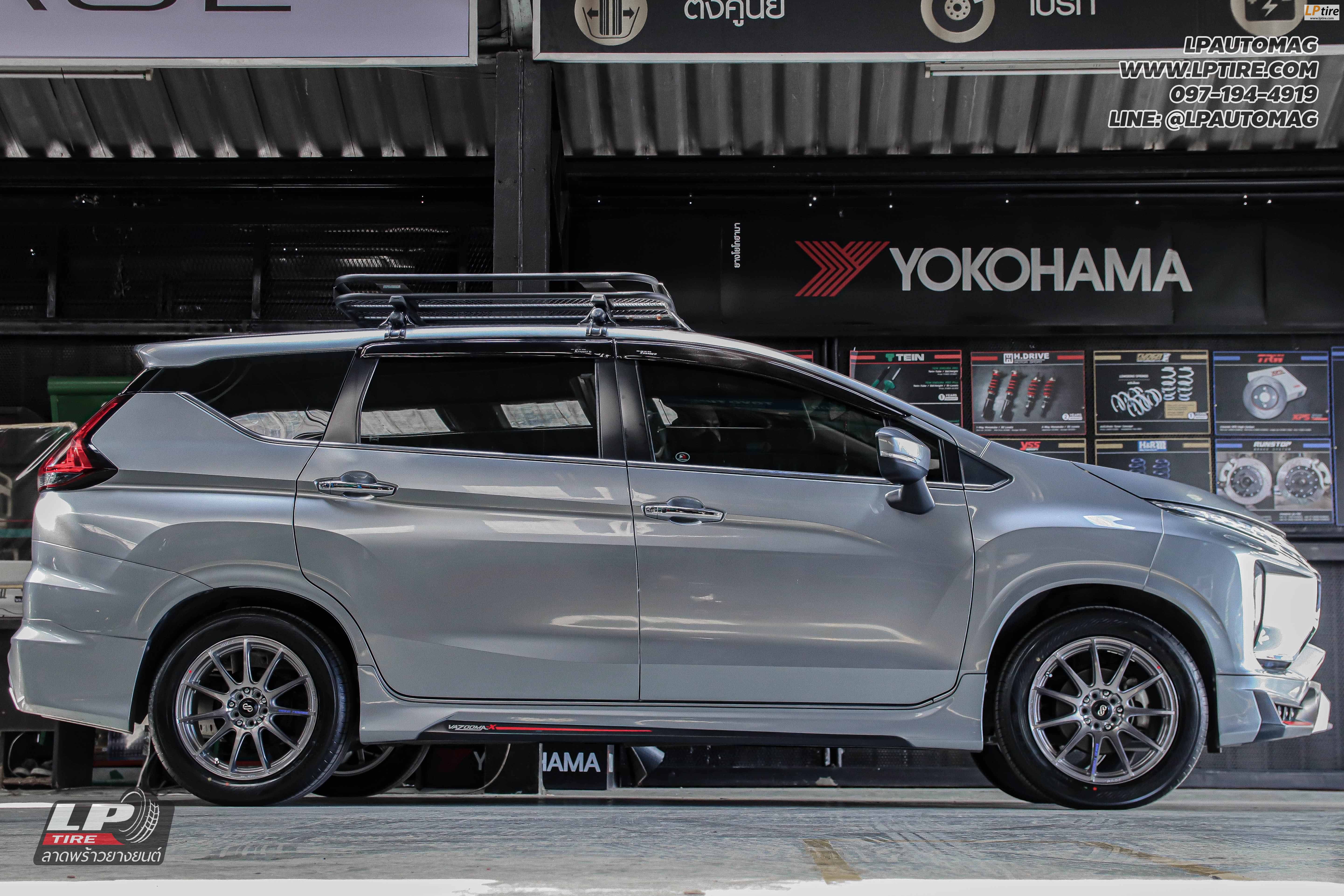 รถ -MITSUBISHI XPANDER ล้อแม็ก - ENKEI SC22 Silverแรกเกอร์ไทเทเนียม สเปค - 17x7 ET35 5x100-5x114.3 ยาง - YOKOHAMA V552 เบอร์ - 215/55-17