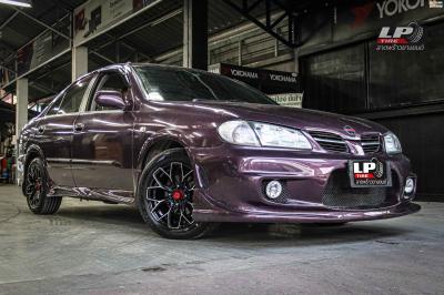 รถ - NISSAN ALMERA I (N15)ล้อแม็ก - LENSO SCM SAMURAI MUSASHI ดำหน้าเงา สเปค - 15x7 ET35 4x100-4x114.3 รัดยาง - FIRENZA ST-01A เบอร์ - 195/55-15