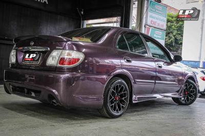 รถ - NISSAN ALMERA I (N15)ล้อแม็ก - LENSO SCM SAMURAI MUSASHI ดำหน้าเงา สเปค - 15x7 ET35 4x100-4x114.3 รัดยาง - FIRENZA ST-01A เบอร์ - 195/55-15