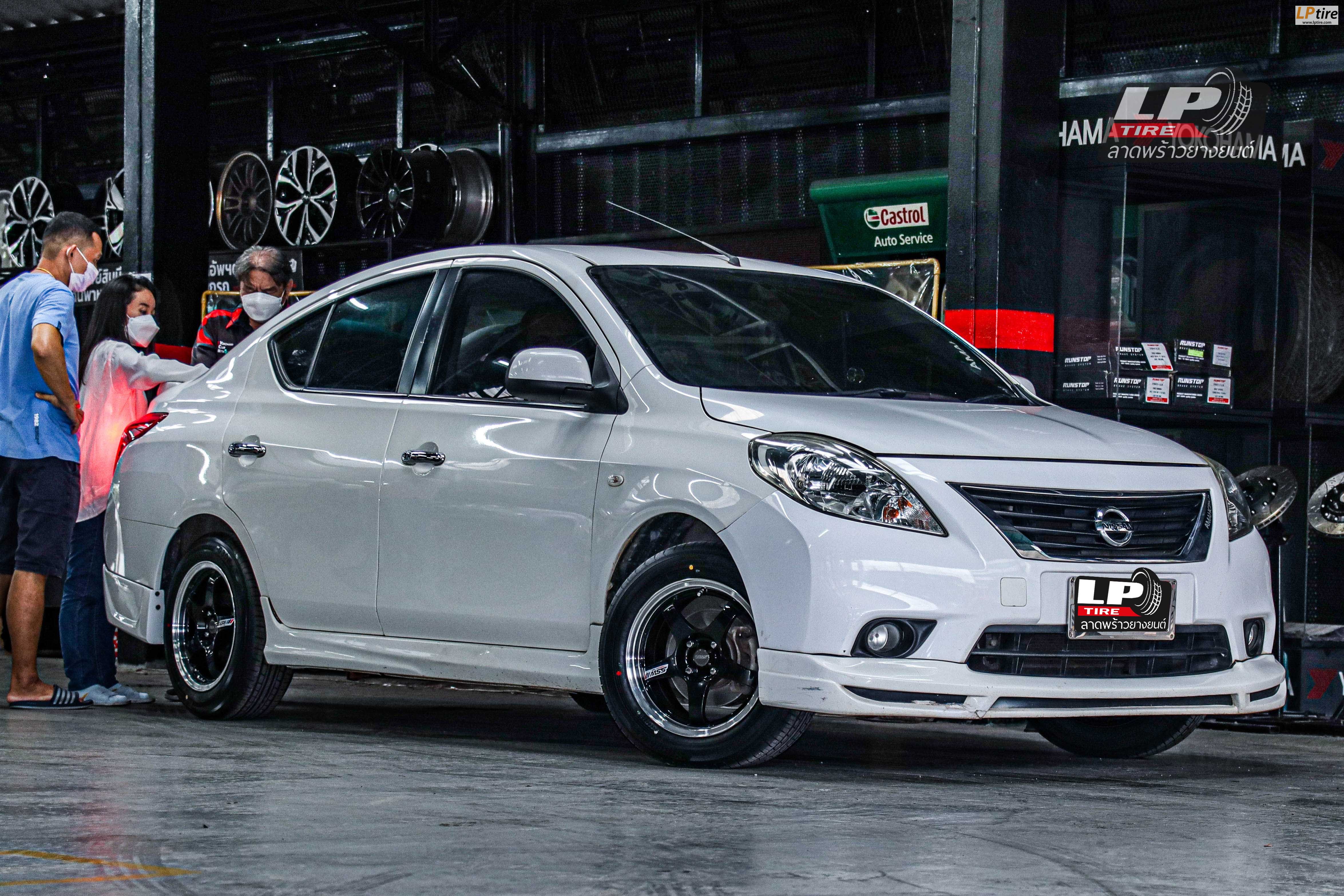 รถ - NISSAN ALMERA ล้อแม็ก - SSW S309 ดำขอบเงา ขอบ - 15x7 ET32 4x100 ยาง- ALLIANCE AL30 030Ex เบอร์ - 195/60-15