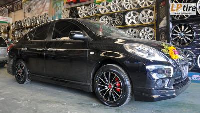 Nissan Almera + ล้อแม็ก Lenso Samurai Chouten 15นิ้ว + ยาง YOKOHAMA BluEarth 195/60R15