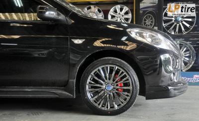 Nissan Almera + แม็กนอกลาย RAYS Staratagia Vouge 17นิ้ว + ยาง DUNLOP LM703 205/45R17